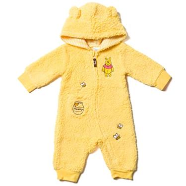 Imagem de Disney Ursinho Pooh Mickey Mouse Lilo & Stitch Jack Skellington Monsters Inc Macacão com zíper para bebês tamanhos de recém-nascido a bebê, Amarelo, 24 Meses