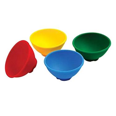 Imagem de Bom 4 unidades Tigela de alimentação para bebês Tigelas de arroz Tigelas de silicone Mini Tigelas Tigela de tempero Tigelas de resistência à queda para crianças (amarelo+ verde+ azul+ vermelho)