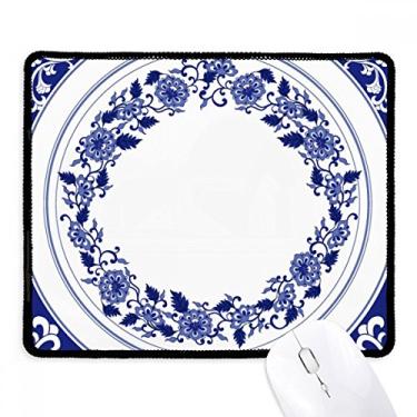 Imagem de Mousepad Chinese Culture Blue Flower Tapete de borracha para jogos