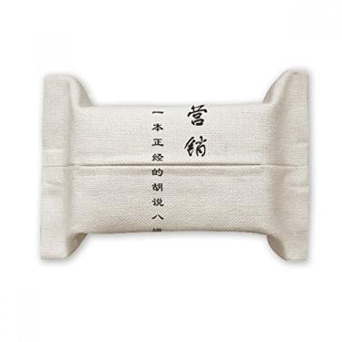 Imagem de Citação chinesa sobre habilidades de marketing, suporte de capa de papel para lenços faciais, bolsa de linho de algodão