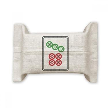 Imagem de Bolsa de linho de algodão para lenços faciais Mahjong com 7 pontos circulares