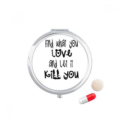 Imagem de Caixa de armazenamento de medicamentos com design de palavras em inglês Love and Kill
