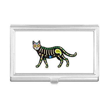 Imagem de Caixa de bolso com porta-cartões Terror de gato preto com coração de osso