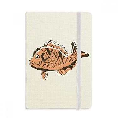 Imagem de Caderno de desenho animado de peixe com capa dura em tecido oficial diário clássico