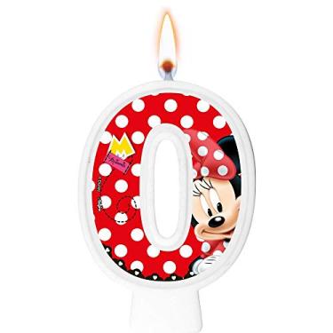 Imagem de Vela Numeral Red Minnie Numero 0 01 Un.