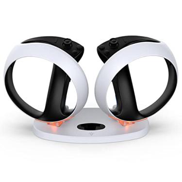 Imagem de Estação de carregamento do controlador PS VR2, carregador PSVR2 com indicador LED, estação de carregamento PS VR2 com 2 portas magnéticas tipo C e cabo tipo C.
