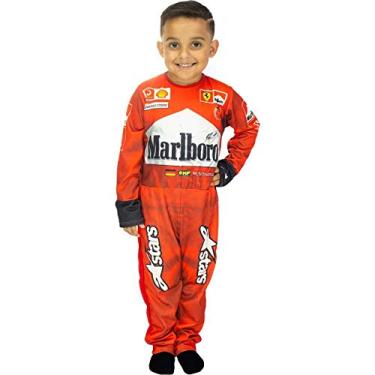 Imagem de Fantasia de Piloto Infantil Fórmula 1 Macacão de 2 a 12 Anos (G 9-12)