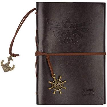 Imagem de Diário Legend of Zelda, diário de escrita, diário de viagem, caderno de 18 x 13 cm, caderno de escritores, caderno de desenho recarregável, caneta tinteiro segura (marrom chocolate escuro)