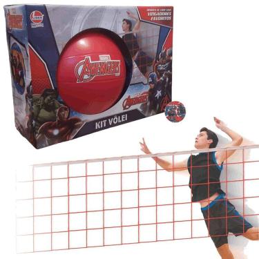 Imagem de Bola de Vôlei Vingadores Avengers e Rede Vôlei de Praia