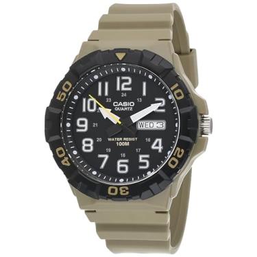 Imagem de Casio Relógio de quartzo masculino militar 3HD MRW-210H-5AVCF, Bronzeado, Desporto