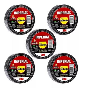 Imagem de Kit 5 Fita Isolante 3M Imperial 18MM X 20M