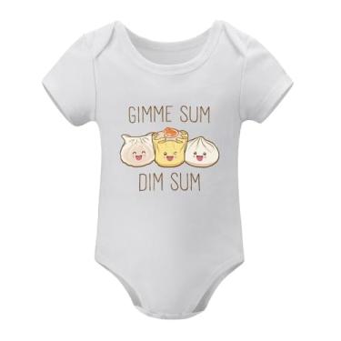 Imagem de SHUYINICE Macacão infantil engraçado para meninos e meninas macacão premium para recém-nascidos body fofo de bolinho de massa, Branco, 12-18 Months