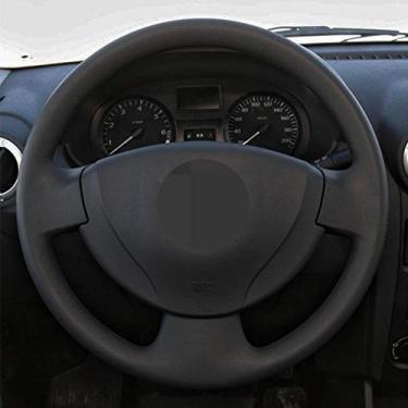 Imagem de TPHJRM Capa de volante de carro DIY couro artificial, apto para Renault Logan 1 Sandero Lada Largus Nissan Almera G15