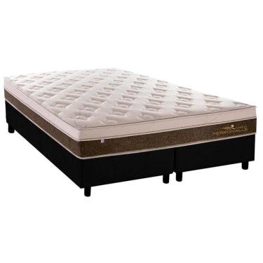 Imagem de  Cama Box King: Colchão Molas Ensacadas Plumatex MasterPocket Personalle + Base CRC Suede Black(193x203)