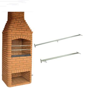 Imagem de Suporte Extensor Ajustável para Apoio de Espetos e Grelhas em Churrasqueira N1 (50 até 80cm)