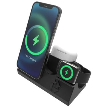 Imagem de Suporte de Mesa Compatível com Carregador magnético Magsafe Iphone Apple Watch Airpods - Preto