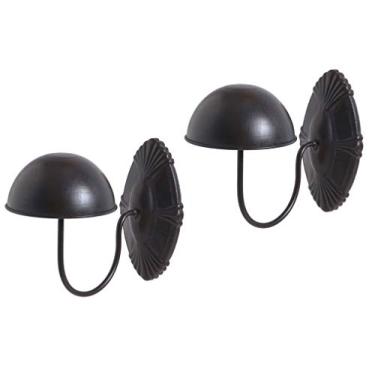 Imagem de Owlgift Suporte decorativo de metal preto estilo vintage montado na parede chapéu / touca/peruca cabide expositor - conjunto de 2