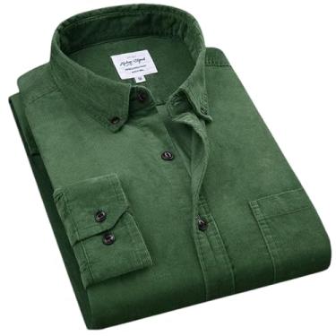 Imagem de BoShiNuo Camisa masculina de veludo cotelê de algodão quente outono inverno manga comprida camisa casual inteligente para homens confortáveis, En8, PP