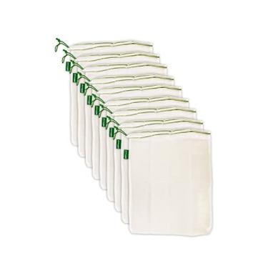 Imagem de Earthwise Sacolas reutilizáveis de malha – Conjunto lavável de 9 sacos premium, transparente e leve para compras, transporte e armazenamento de frutas e legumes.