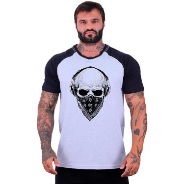 Imagem de Camiseta Tradicional Manga Curta MXD Conceito Caveira Com Bandana Masculina-Masculino