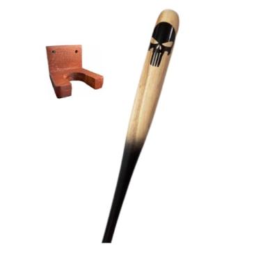 Imagem de Taco de Baseball justiceiro Pb 70cm Com suporte M - Bastao de baseball decorativo