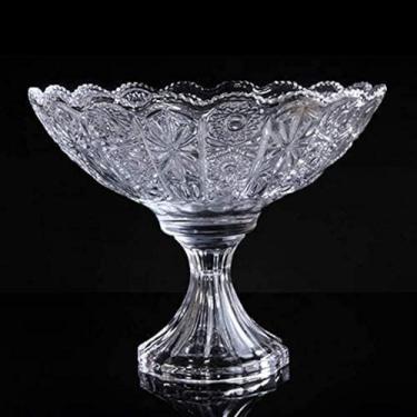 Imagem de Conjunto de jogo de cristal tigelas de armazenamento doméstico estilo europeu tigelas de frutas grandes tigelas de frutas de vidro de cristal alto balde de frutas utensílios de mesa