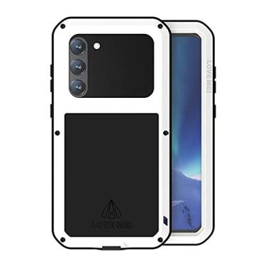 Imagem de LOVE MEI Capa para Samsung Galaxy S23+/S23 Plus, capa de proteção de corpo inteiro, resistente, resistente, militar, de alumínio, metal à prova de choque, com vidro temperado, para Galaxy S23+/S23