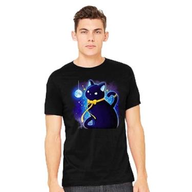 Imagem de TeeFury - Kitten Stars - Camiseta masculina animal, gato, Azul marino, G