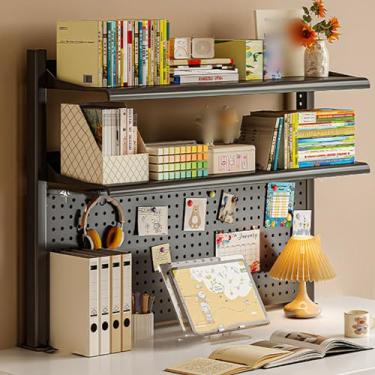 Imagem de Estante de mesa para mesa de computador, suporte de plantas, prateleira de metal para mesa de mesa, estante de mesa para organizador de materiais de escritório, decoração de casa