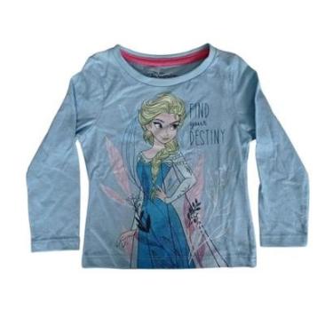 Imagem de Blusa Camiseta Infantil Manga Longa Frozen Elsa Disney-Feminino
