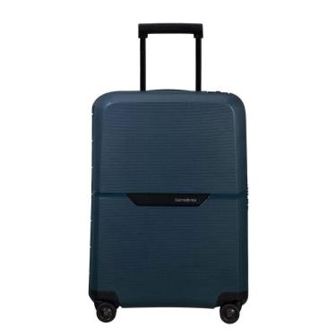 Imagem de Mala De Bordo Magnum Eco Samsonite Polipropileno Cadeado Tsa 4 Rodas Duplas Giro 360 Azul Marinho P