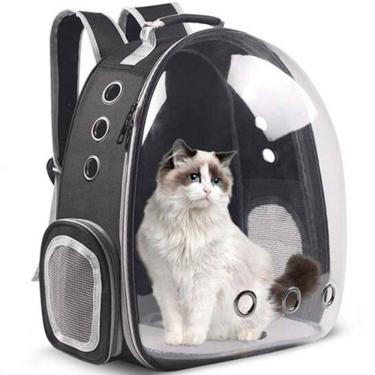Imagem de Bolsa Pet Cachorro Gato Coelho Transparente Mochila Transporte Passeio Caminhada Saida Viagem Bolsos Ventilado