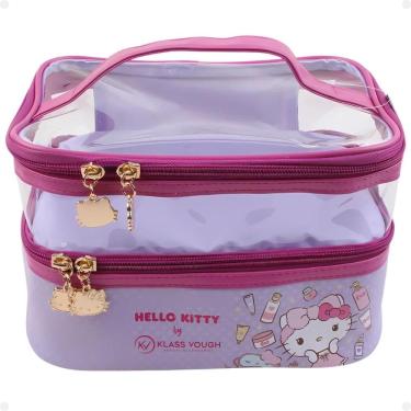 Imagem de Necessaire Organizadora Transparente Hello Kitty by Klass Vough Lilás Kchk-01l