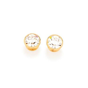 Imagem de Brincos masculino de pedra banhado ouro 3x 24k 18k e 22k ponto de luz 