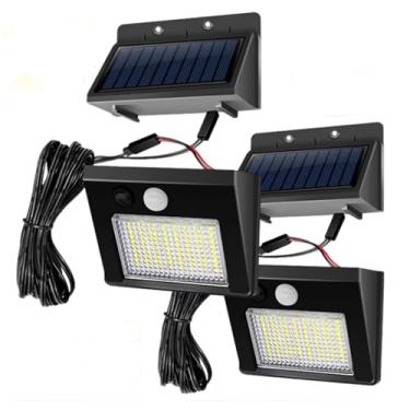 Imagem de HYZHANHONG 2pc split solar light com luz de parede solar 48LED, 1200mAh outdoor garden spotlight adequado para jardim em casa, decoração do pátio da rua