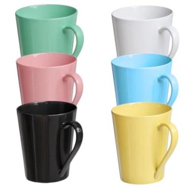 Imagem de Jogo 6 Caneca Chá Café Colorida 250ml em Porcelana - MUNDO DA PORCELAN