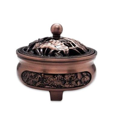 Imagem de Turíbulo Incensário de Mesa Rose em Metal Brilhante 8 cm - Flash