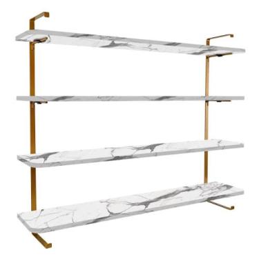 Imagem de Prateleira de parede 100 x 20 cm com 4 níveis para Decoração de Sala Q