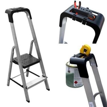 Imagem de Escada Doméstica 2 Degraus Em Alumínio Botafogo Pro Esc0022