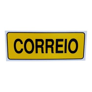 Imagem de Placa de Sinalização CORREIO 7 X20 CM AMARELO - ASELETRO