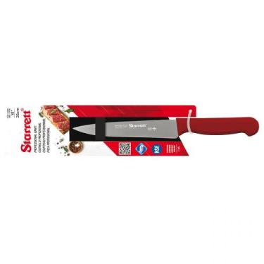 Imagem de Faca para Carne Lâmina Triangular Larga 25cm Vermelha Starrett KBKR301