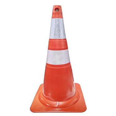 Imagem de Cone de Sinalização 50 cm Laranja e Branco PLT Plastcor, Branco