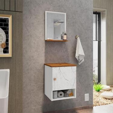 Imagem de Gabinete Armário 1 Porta Banheiro com Espelho Lima - Loja DoceLar, Bra