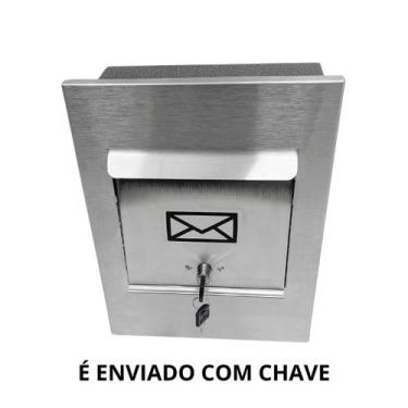 Imagem de Caixa de Correio Grande Abertura Frontal Inox com 2 Chaves - Ficone & 