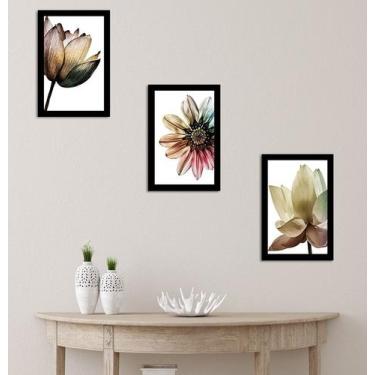 Imagem de Kit com 3 Quadros Decorativos de Parede Sala Quarto Abstrato Frases 20