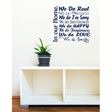 Imagem de Wall Decor Plus More WDPM3382 We Do Real Mistakes Happy Love Forgiveness We Do Family Wall Decal Colage Citação, 23 x 23 polegadas, azul escuro