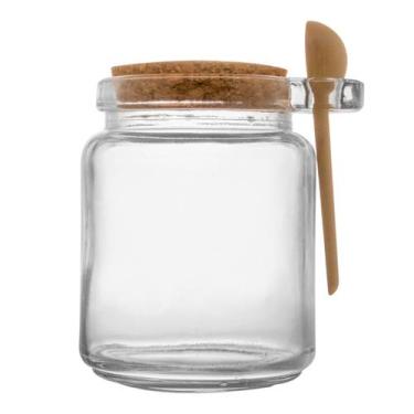 Imagem de Porta Tempero Vidro com Colher Bambu e tampa de Rolha 240ml - Lyor, Tr