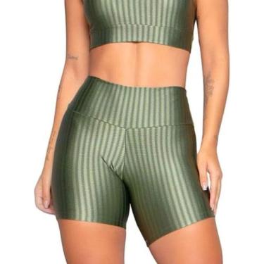 Imagem de shorts legging cirre 3d feminino - Renlucmodas, Verde militar, P