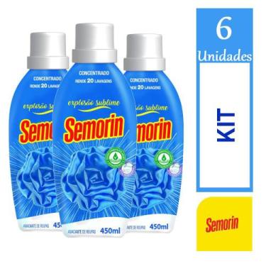 Imagem de Kit 6 Semorin Amaciante Roupas Explosão Sublime 450ml Cada