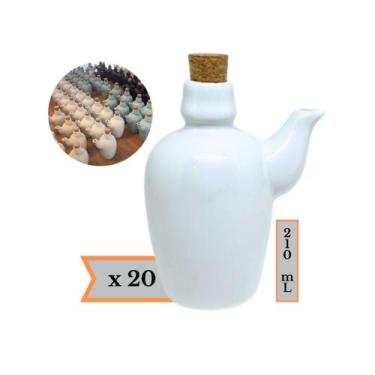 Imagem de Kit 20 Jarra Porta Shoyu Sushi Branco com Rolha - Prattos